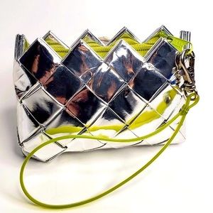 Ecoist Woven Metallic Mini Wristlet Bag